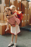 Lederen schooltas met magneetsluiting - Orange