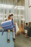 Lederen schooltas met magneetsluiting - Wave Lila