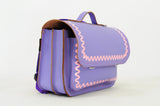 Lederen schooltas met magneetsluiting - Wave Lila