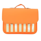 Lederen schooltas met magneetsluiting - Beach Orange