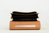 Lederen schooltas met magneetsluiting - Wave Aubergine