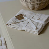 Bed opbergzakje - Handgeborduurd met klavertjes