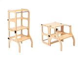 Wooden Learning Tower Step 'n sit - Natural with black - Ette Tete