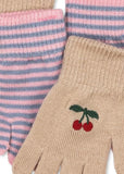 Filla handschoenen - Cherry/Stripe
