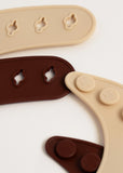 Siliconen slabbetjes 2 pack - Cherry/Mocca