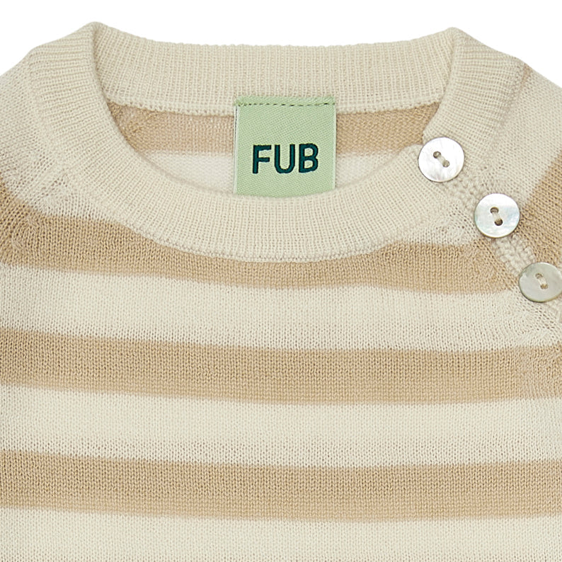 Striped babytrui - ecru/hay - FUB