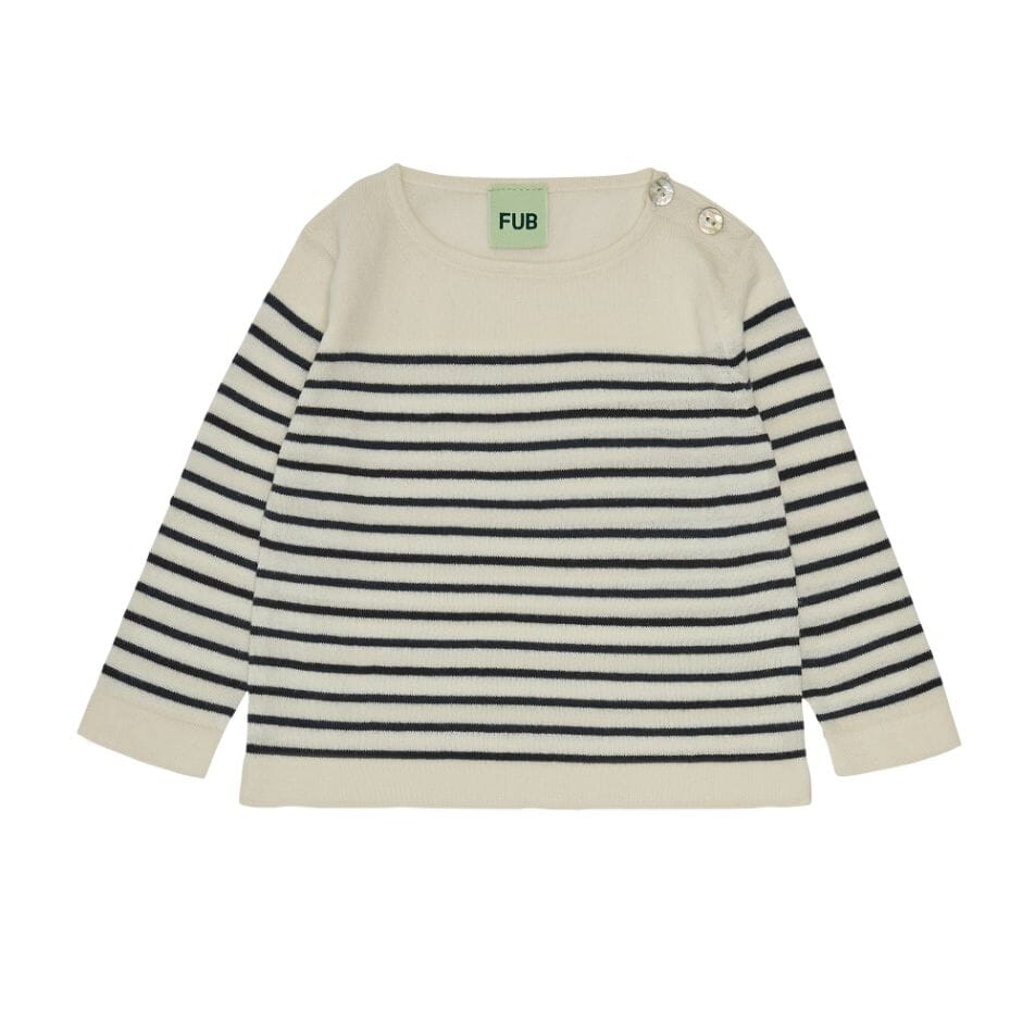 Baby striped top Ecru / Dark Navy | FUB