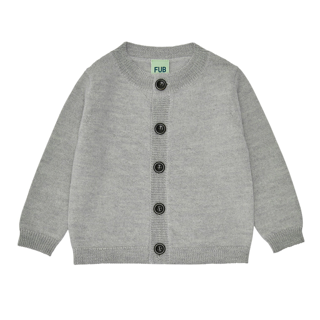 Baby alpacawollen cardigan - grey melange - FUB