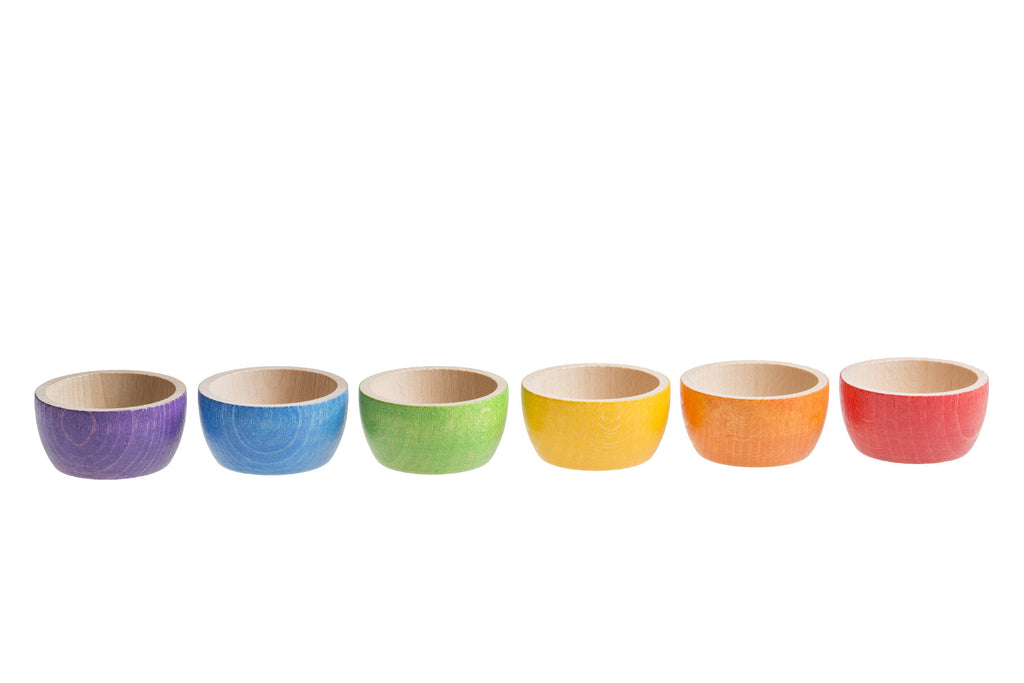 6 houten kommetjes (6 kleuren) - Grapat