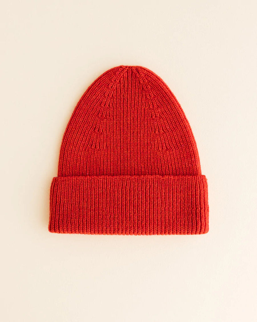 beanie fonzie - red - hvid
