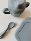 Silicone dinnerware set Clam - Light blue - Konges Slojd