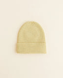 beanie fonzie - newborn - light yellow - hvid